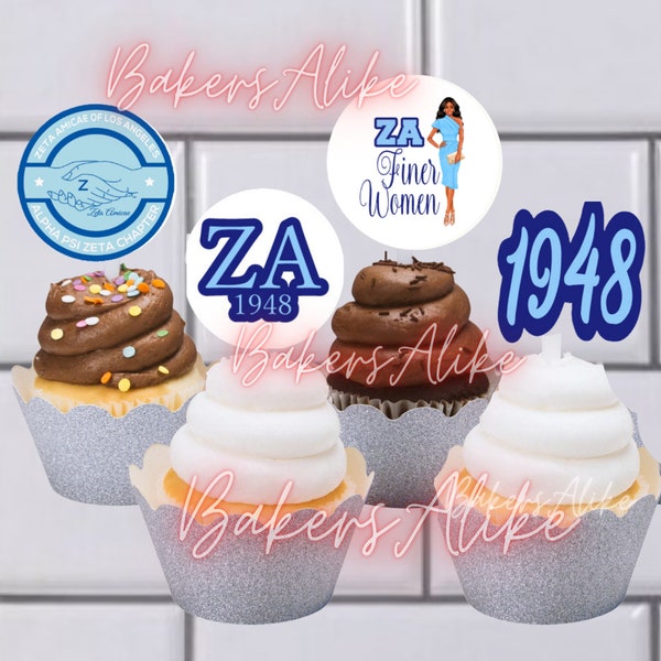 Zeta Amicae Inspired Cupcake/Treat Toppers| Celebration| Decoration