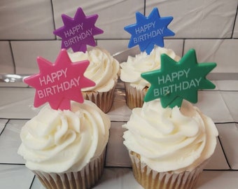 Happy Birthday Cupcake/Cake Toppers; Rings; Layons; Picks; Decopac; Birthday; Celebration; Party