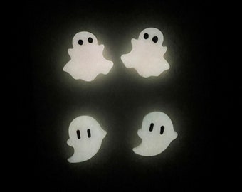 UV Activated Glow in the Dark Halloween Stud Pack with Cute White Ghosts