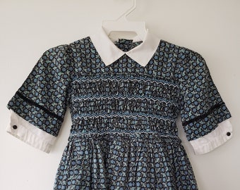 1950 Vintage Hand-Smocked by Polly Flinders, Size 5 First Day of School Classic Collectible