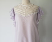 1970 39 s Gunne Sax Victorian Style Drop-Waist Dress in Lavender