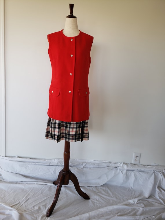 1970’s Vintage Red Tunic Wool Vest by Pendleton C… - image 1