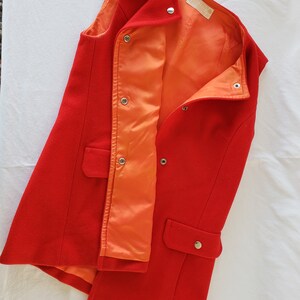 1970s Vintage Red Tunic Wool Vest by Pendleton Classic Size 10 image 4