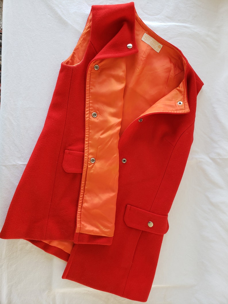 1970s Vintage Red Tunic Wool Vest by Pendleton Classic Size 10 image 4