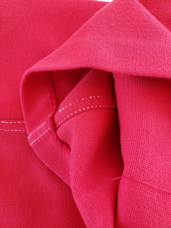 1970’s Red Pants by White Stag, Knit Fabric with Whit… - Gem