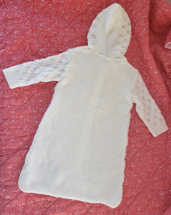 Beautiful White Knit Baby Bunting and Shawl Blanket S… Gem