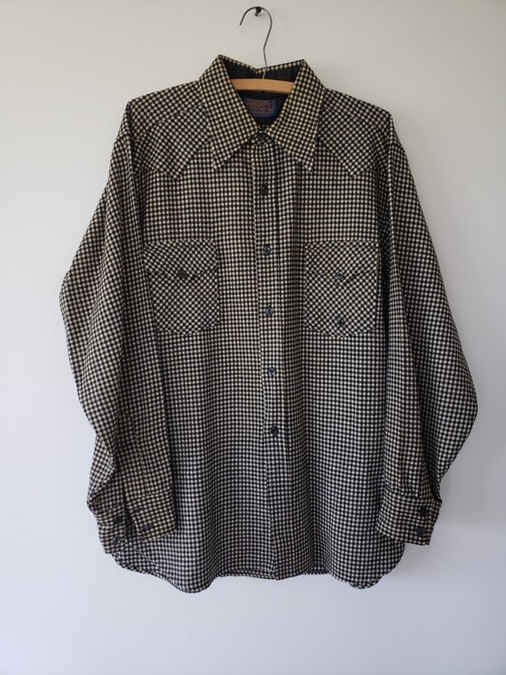 70'S Pendleton Blackwatch Check Wool Shirt Made in USA Men's XL Vintage /eaa522307