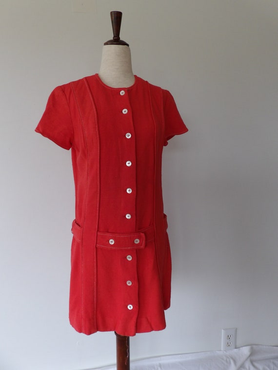 1970’s Mod Mini Hipster Dress Made by Gay Gibson … - image 1