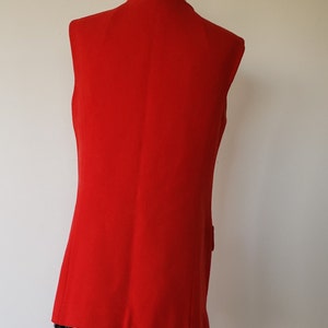 1970s Vintage Red Tunic Wool Vest by Pendleton Classic Size 10 image 8