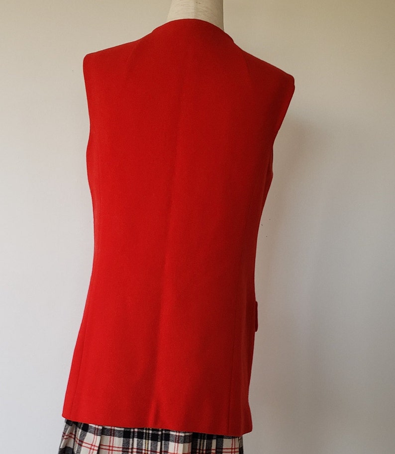 1970s Vintage Red Tunic Wool Vest by Pendleton Classic Size 10 image 8