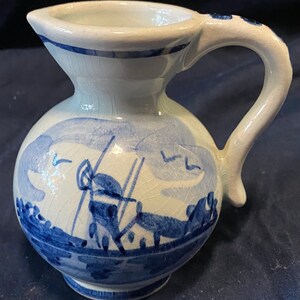 Vintage Delfts small windmill pitcher