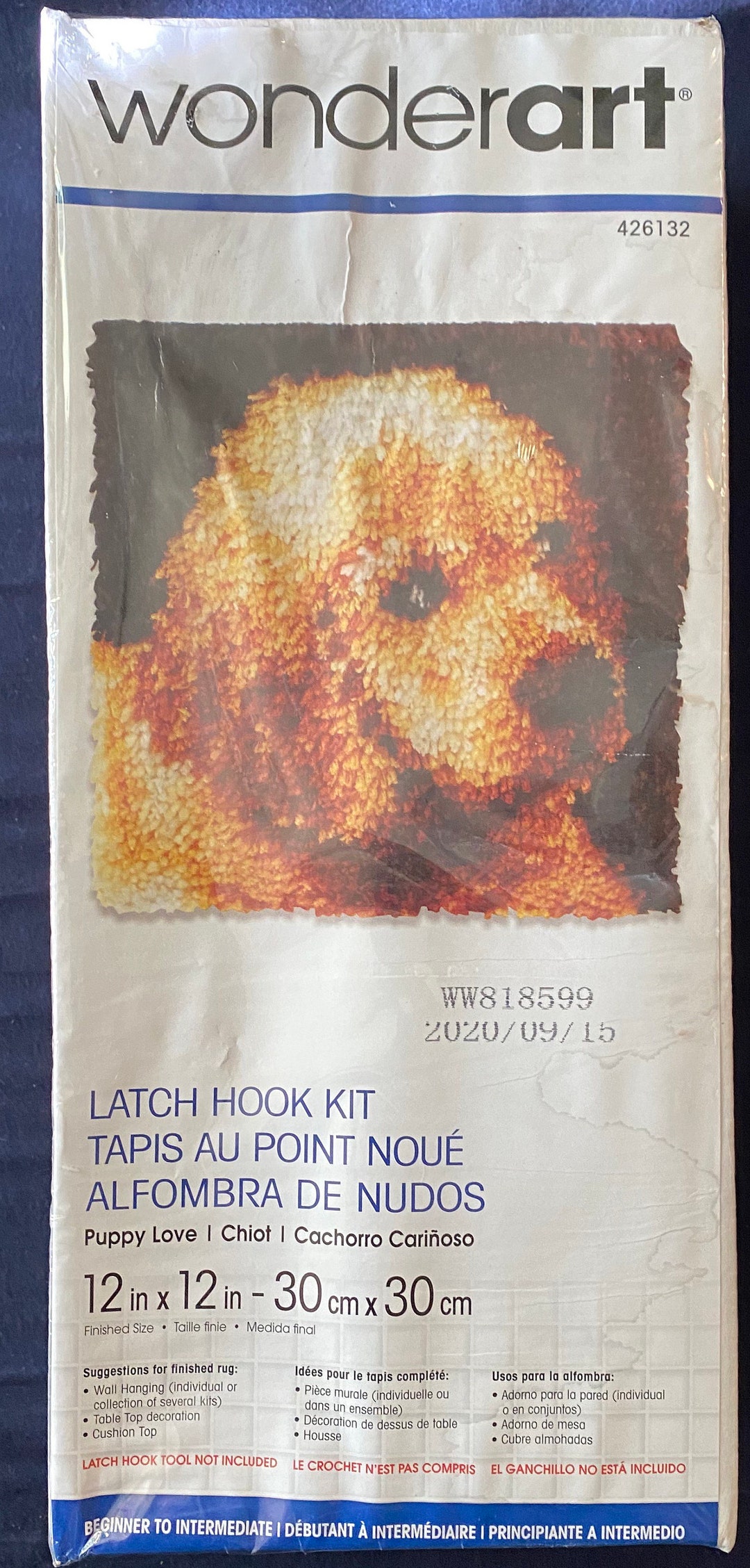 Vintage Wonderart puppy Love Latch Hook Kit 12x12 Etsy