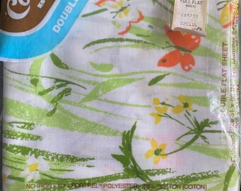 Vintage Room Concepts by Bibb Double Flat sheet NEW in bag no iron 50/50 poly cotton flat sheet