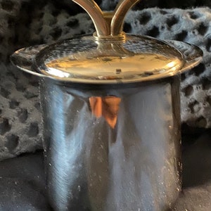 Vintage Kromex Zuckerdose mit Edelstahlüberzug