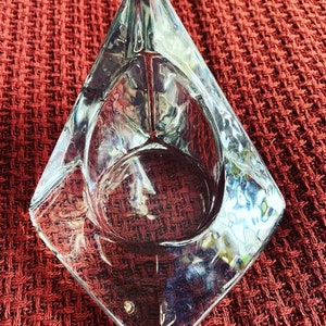 Geometric glass pyramid candle holder