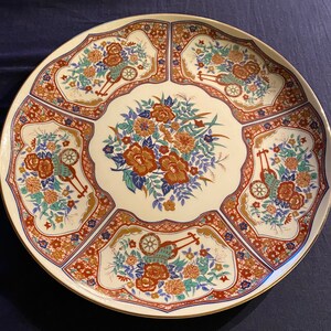Antique Imari gold rim porcelain 12” platter