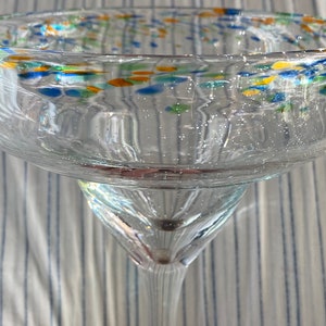 8” hand blown Margarita glass