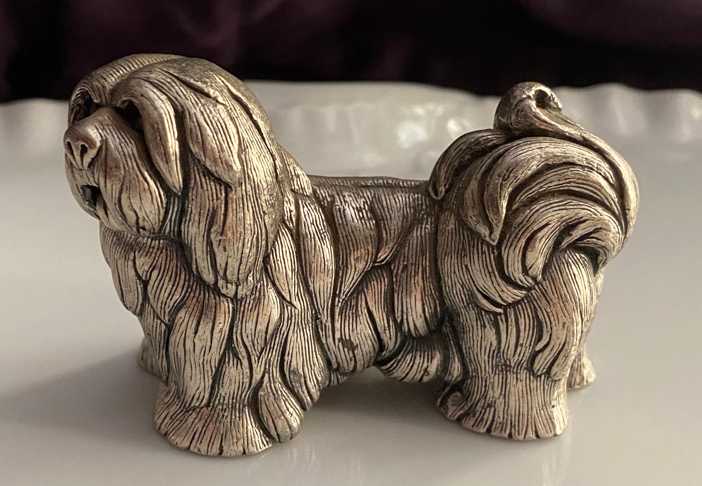 イタリア製のヴィンテージ ペルトロ (ピューター) 小型犬の置物 - Etsy