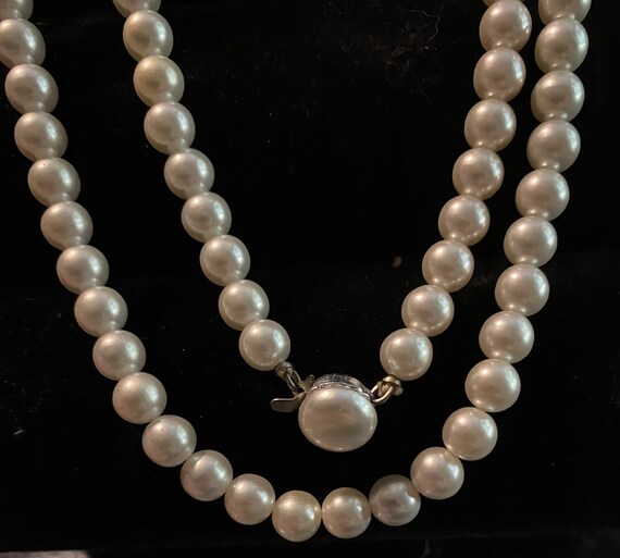 ★早期完売★VINTAGE HOLLYWOOD★5-way Knotted Pearl Necklace Vintage 1950s Pearl Necklace 5mm wide knotted 14 Karat Gold
