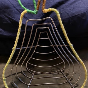 Hand wrapped jute wire pear shaped fruit basket
