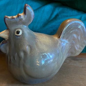 Vintage ceramic country folk art 5 inch rooster