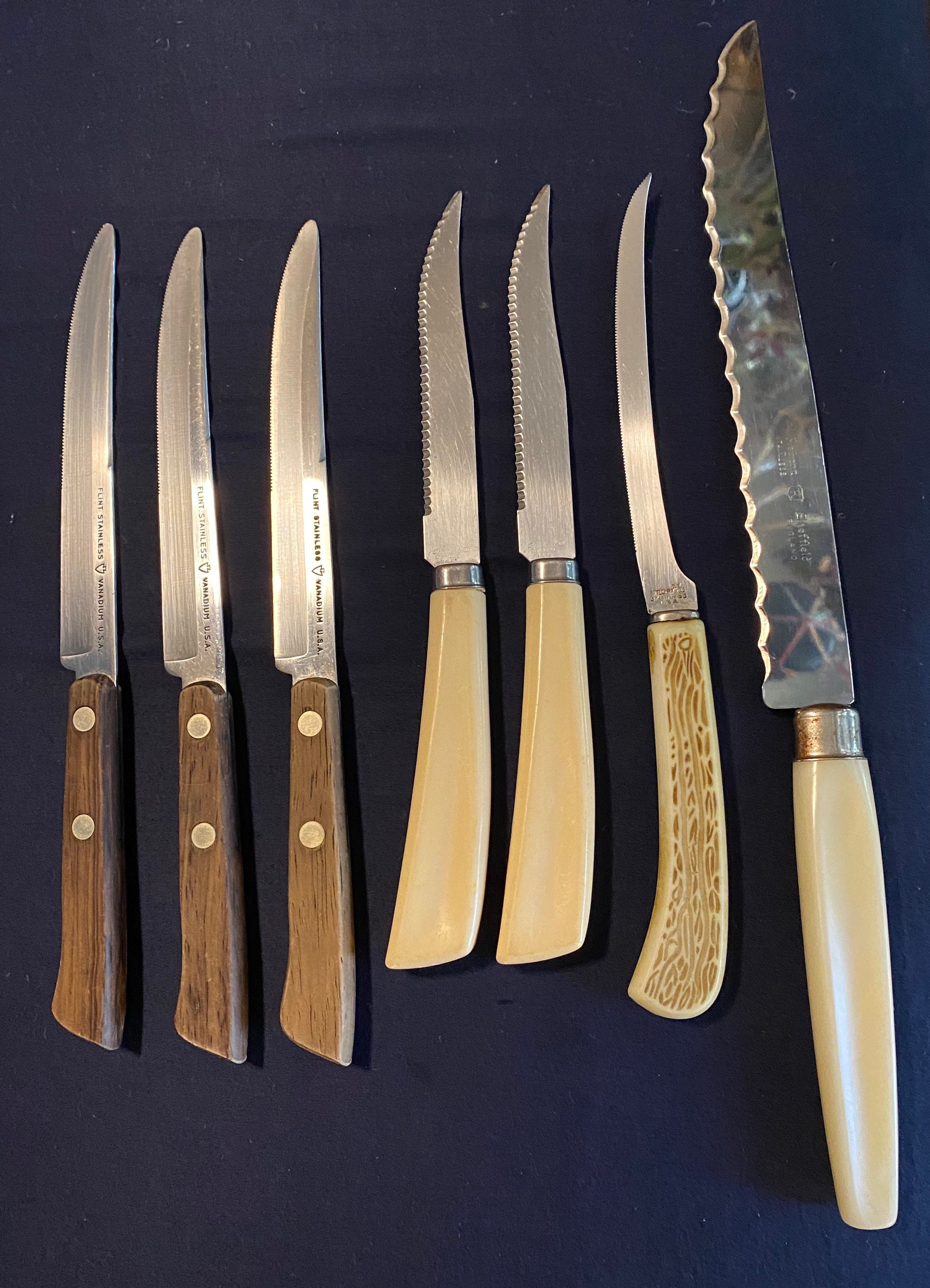 Vintage Stainless Steak Knives/quikut Steak Knife Set/pastel Steak