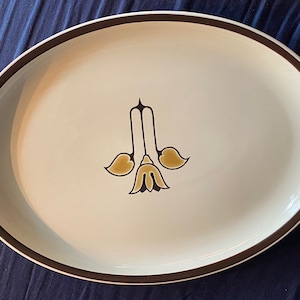 Vintage mid Century oval stoneware serving platter Denby England
