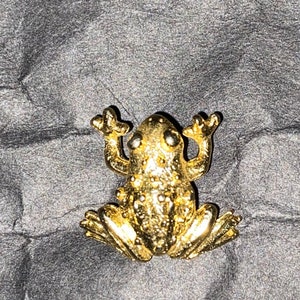 Vintage gold tone frog pin