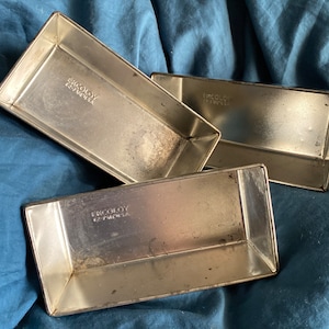 Vintage Eckoloy T2 7 5/8 inch folded end loaf pans, set of (3)
