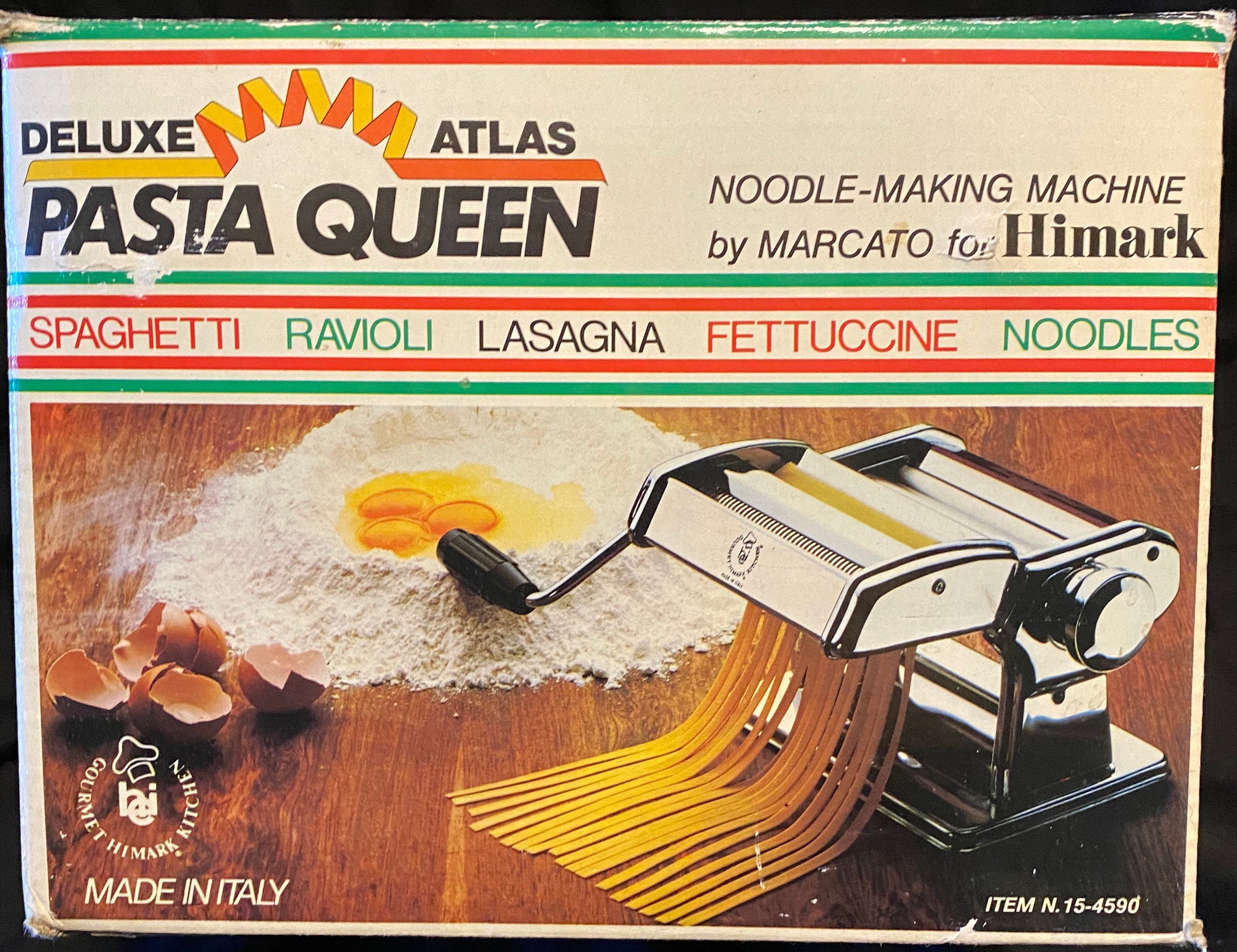 Vintage Atlas Pasta Queen Chrome Steel Pasta Maker by Marcato 