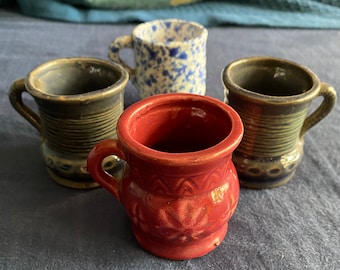 Vintage sake cups set of 4