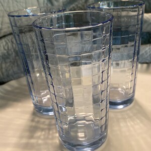 Vintage Scotch Blue by PASABAHCE 8 ounce 5.25” juice glasses set of (2)