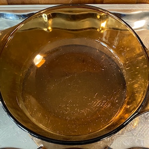 Vintage Fire King 437 round 1.5 quart casserole fireside brown