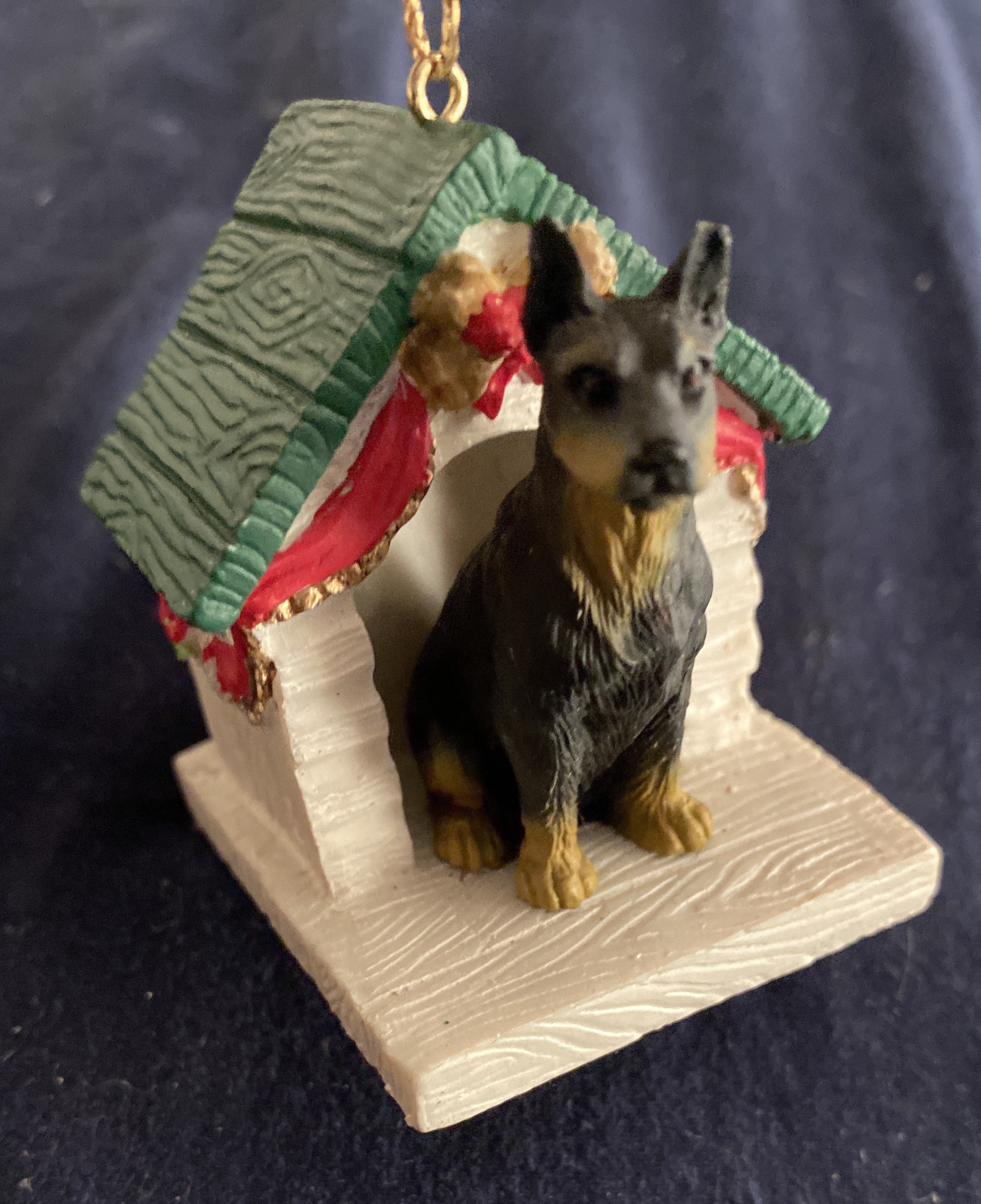 Vintage GSD German Shepherd Dog Cast Resin Christmas Doghouse Etsy