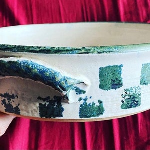 Handmade stoneware round 10” casserole baking dish