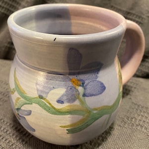 Vintage hand painted signed 16 ounce stoneware mug