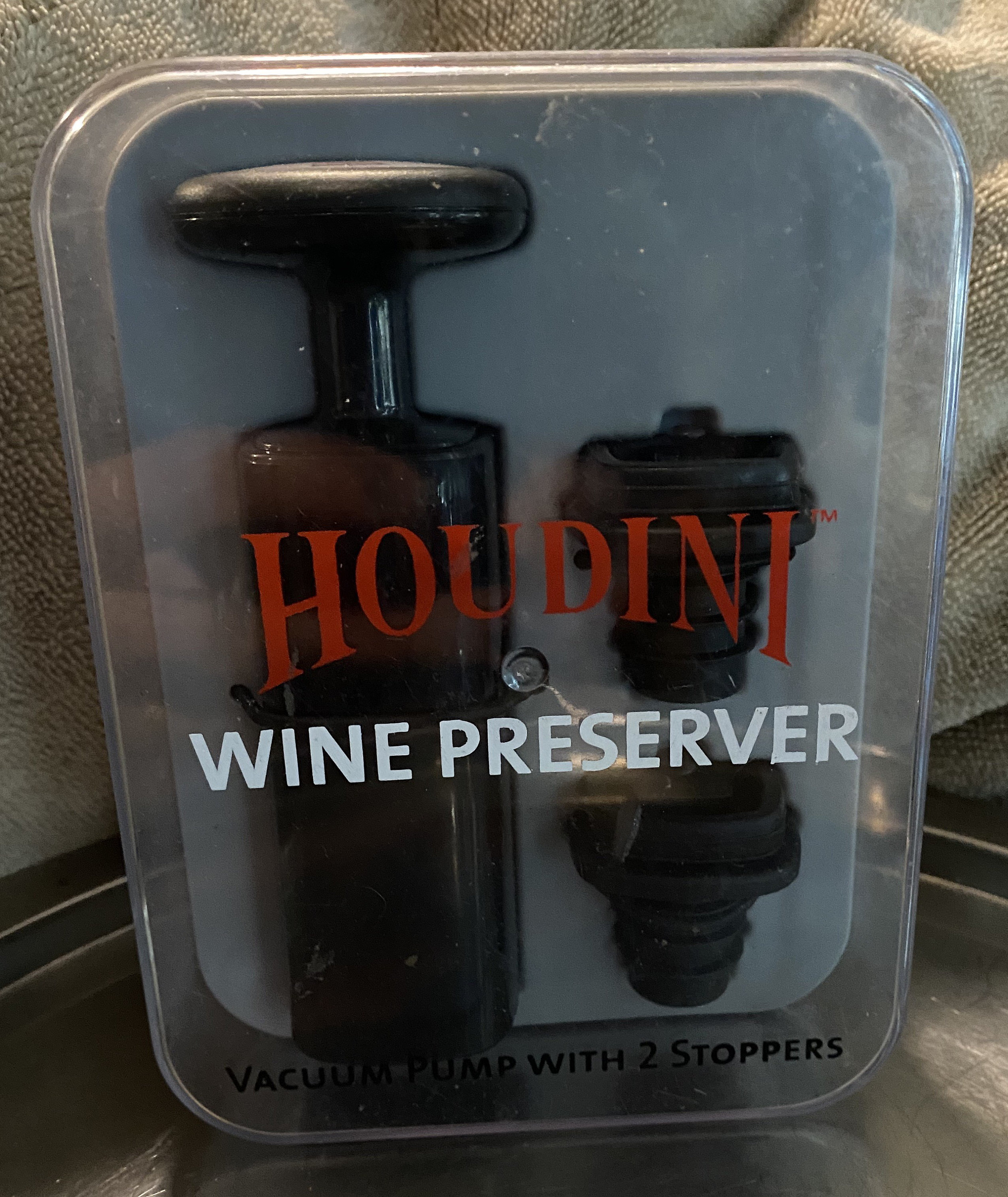 Vintage Houdini Wine Preserver System With 2 Stoppers Etsy