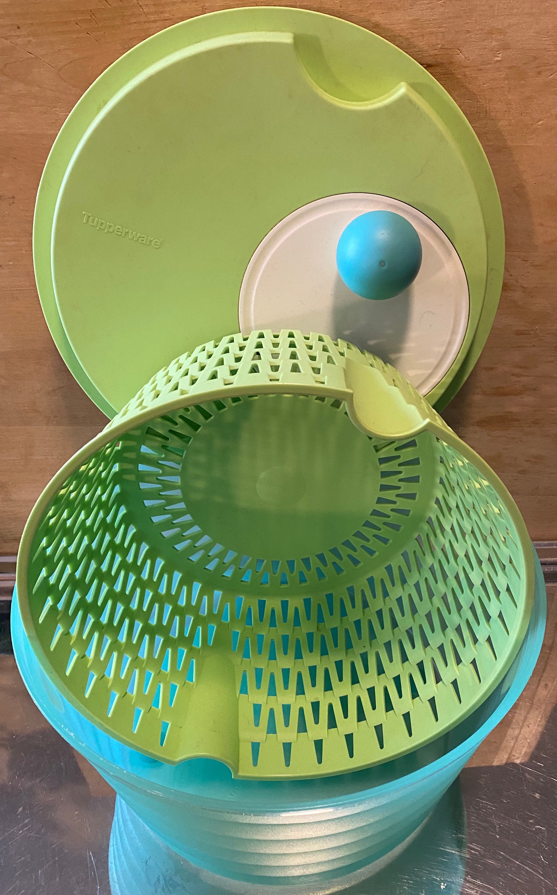 Vintage Tupperware 3 Piece Salad Spinner Spring Green Etsy