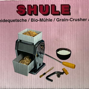 Vintage chrome steel Grain-crusher/mill by Shule
