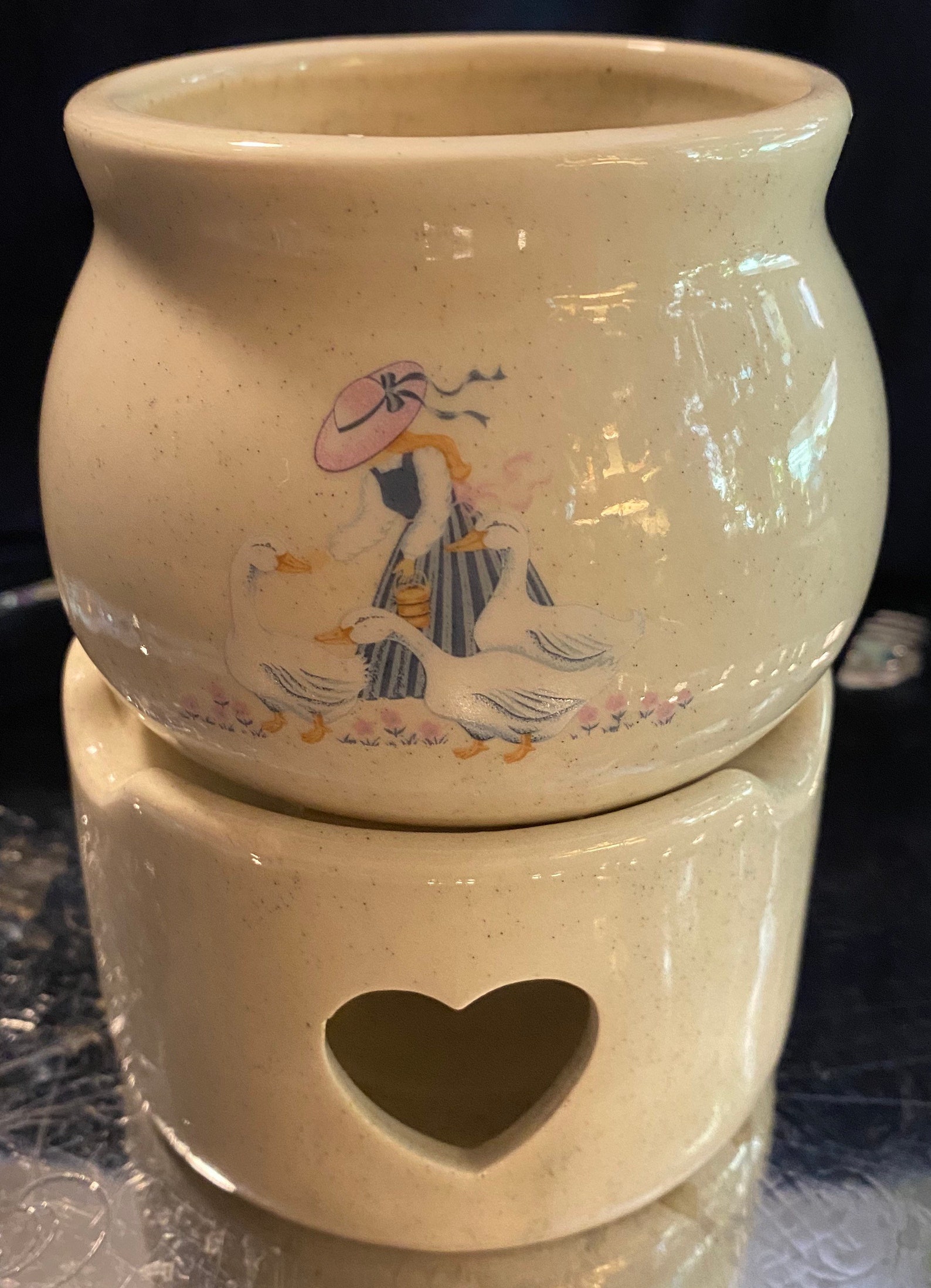 Vintage Ceramic Tea Light Potpourri/wax Melt/scent Warmer/ Simmer Pot