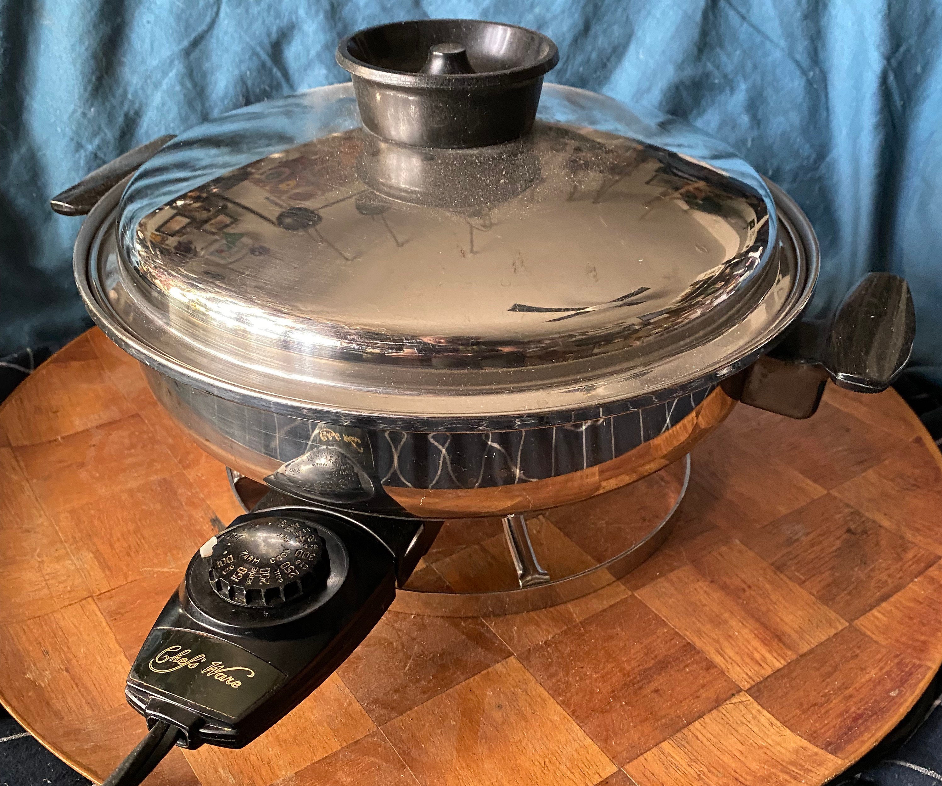 Vintage Chef’s Ware model 600 11 inch Table Chef stainless steel electric pan