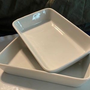 Vintage 7x4 inch stoneware baking dish set of (2)