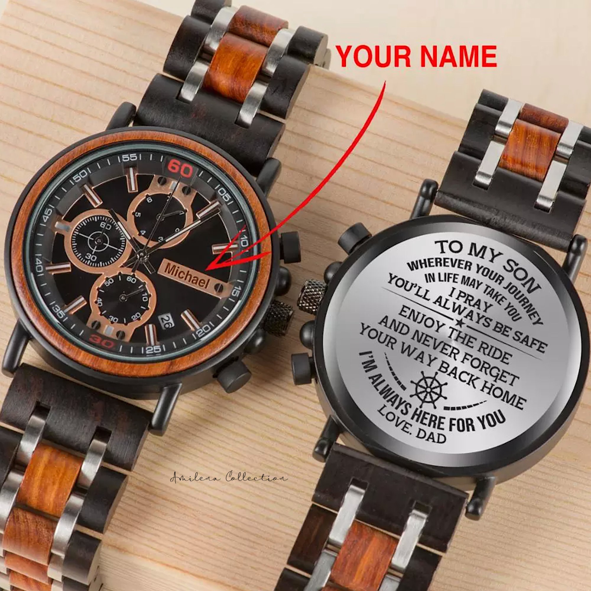 Custom Engraved Mens Wooden Watch Men Watches for Men as 50th Etsy