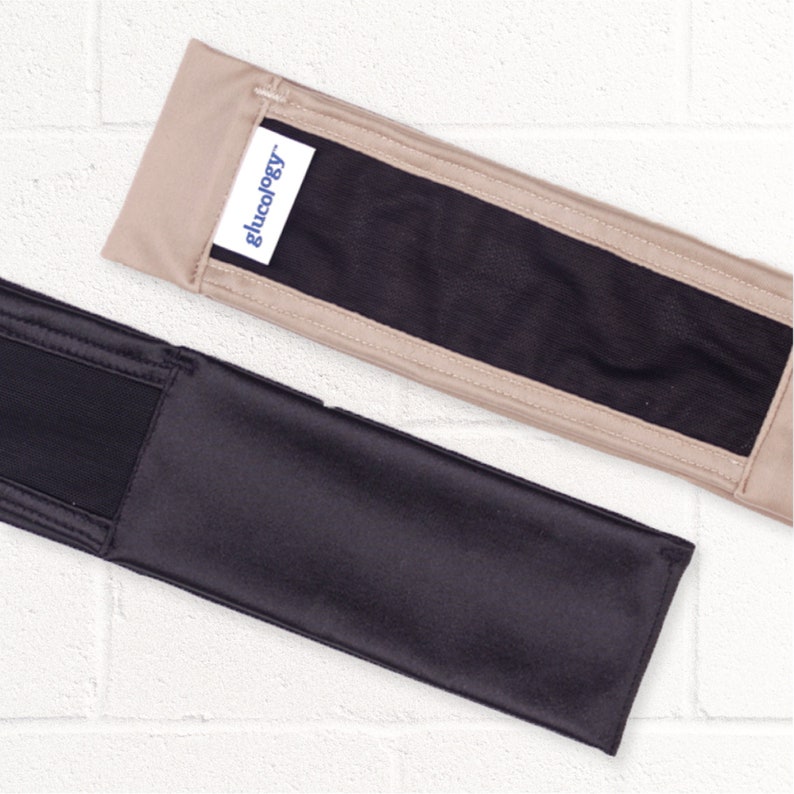 Black and beige diabetic waist belt