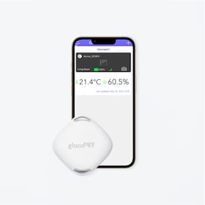 Glucology Wireless Smart Sensor zur Überwachung der Medikamententemperatur | Bluetooth Telefon App | Echtzeit-Updates