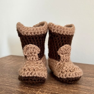 Bottines cowboy au crochet pour bébé