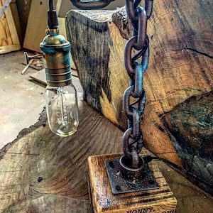 Edison Bulb Desk Lamp Industrial Lighting Rustic Farmhouse Lamp for Desks and Office vintage Style Lamp Table Light Bedside Chain Light image 1