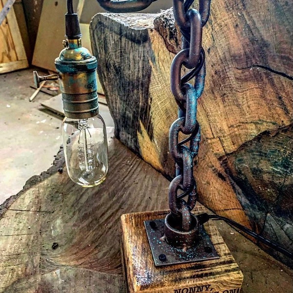 Edison Bulb Desk Lamp Industrial Lighting Rustic Farmhouse Lamp for Desks and Office vintage Style Lamp Table Light Bedside Chain Light