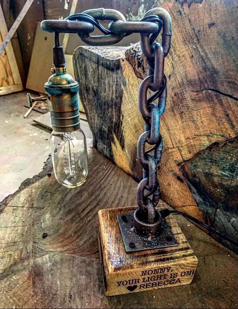 Edison Bulb Desk Lamp Industrial Lighting Rustic Farmhouse Lamp for Desks and Office vintage Style Lamp Table Light Bedside Chain Light image 1