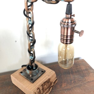 Edison Bulb Desk Lamp Industrial Lighting Rustic Farmhouse Lamp for Desks and Office vintage Style Lamp Table Light Bedside Chain Light image 2